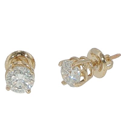14k YG 1.50ctw Diamond Stud Earrings