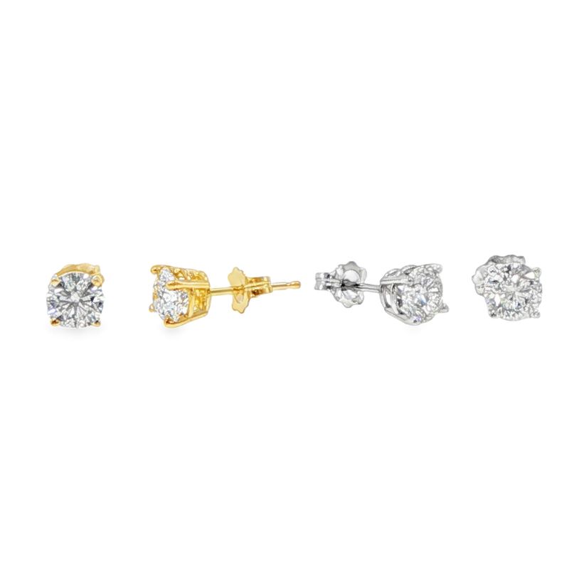 14k YG 1.00ctw Lab Diamond Stud Earrings