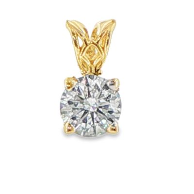 14k YG Solitaire Lab Diamond Pendant