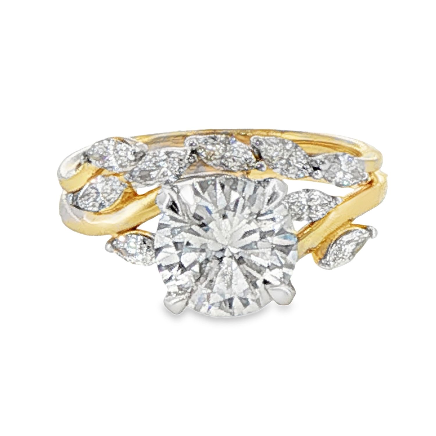 14k YG 2.83ctw Lab Diamond Wedding Set