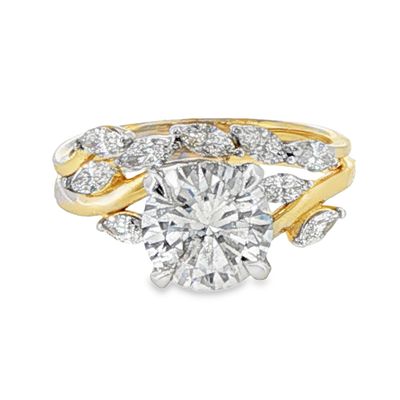 14k YG 2.83ctw Lab Diamond Wedding Set