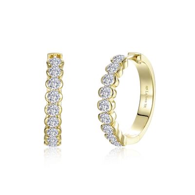 GPSS 1.98ctw Half Bezel Large Hoops