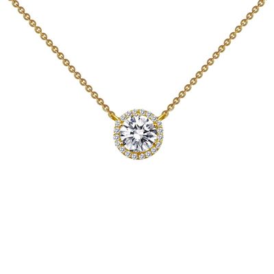 SS 1.23ctw Halo Necklace