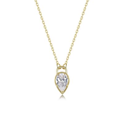 GPSS 1.33ctw Pear Shape Bezel Set Necklace 20"