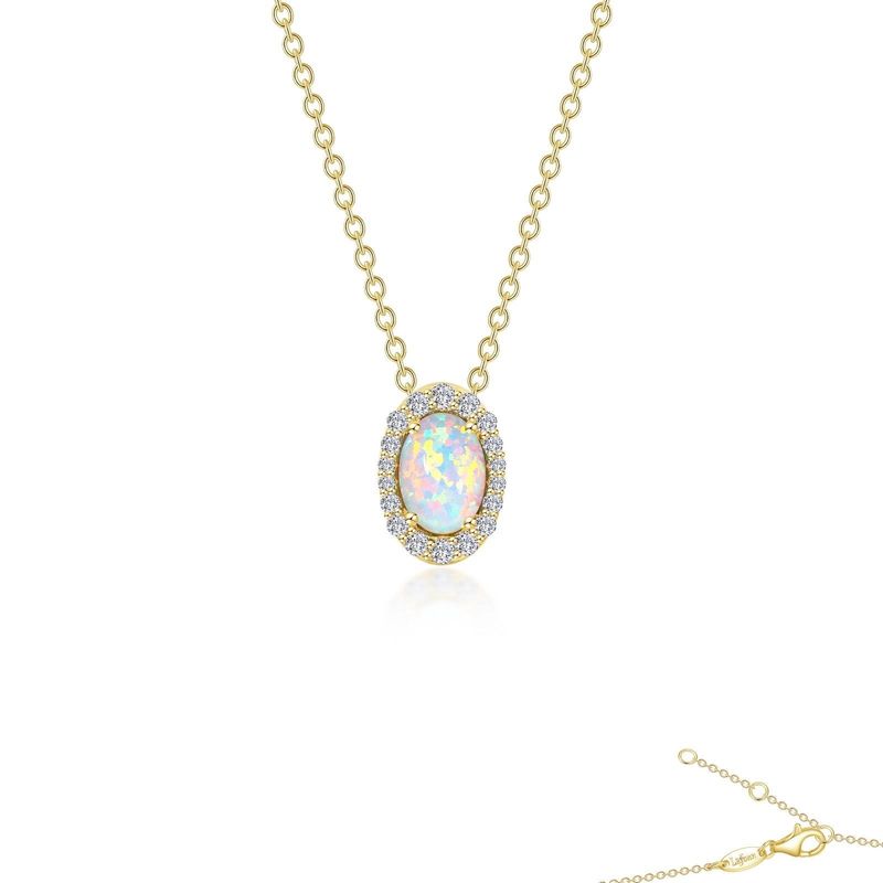 GPSS 0.97ctw Opal Halo Necklace 18"