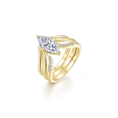 GPSS 1.71ctw 3Pcs Set Marquise Engagement Ring