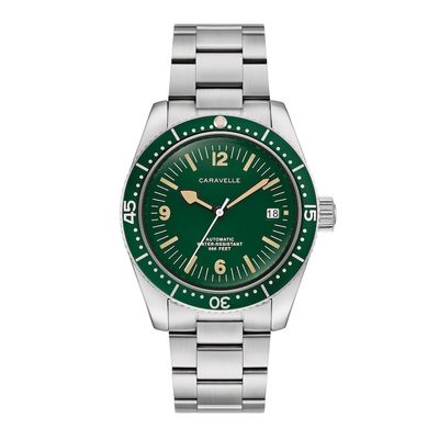 Caravelle Sea Hunter Men's Automatic Green Dial Watch