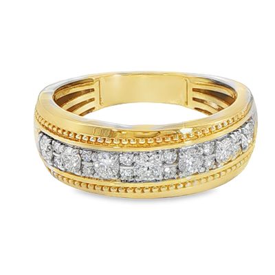 10k YG 0.70ctw Lab Diamond Men's Band
