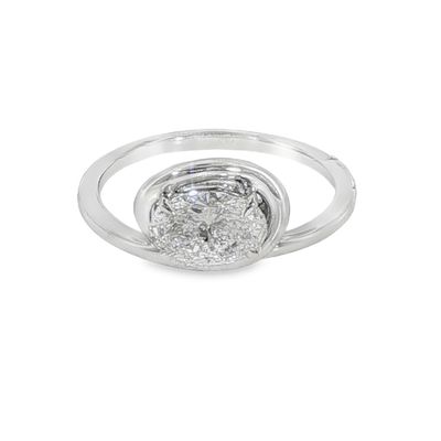 10k WG 1.00ct Lab Diamond Oval East West Solitaire Ring
