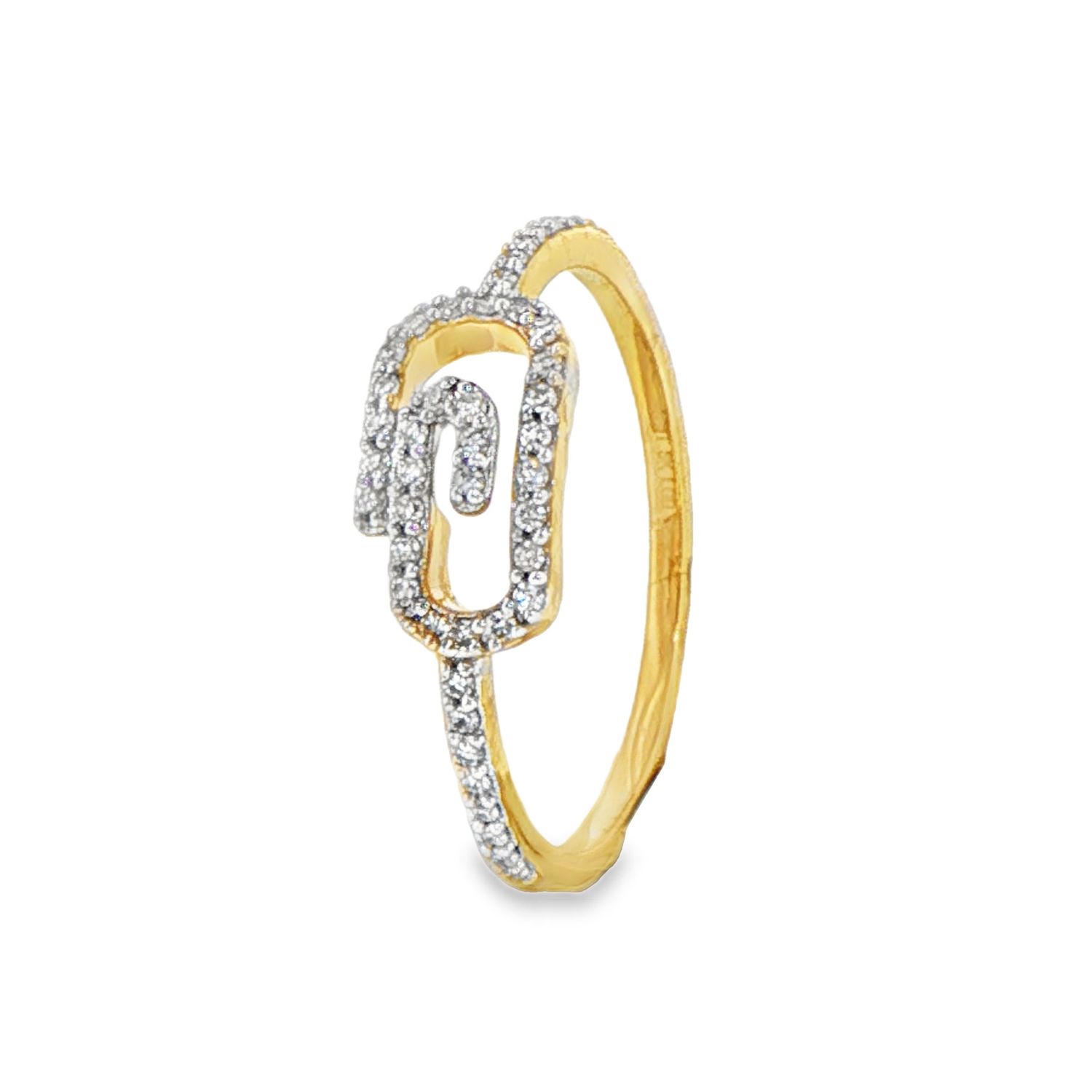 10k 0.20ctw Lab Diamond Paperclip Ring