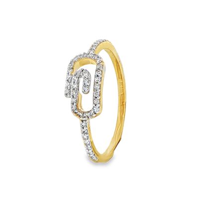10k 0.20ctw Lab Diamond Paperclip Ring