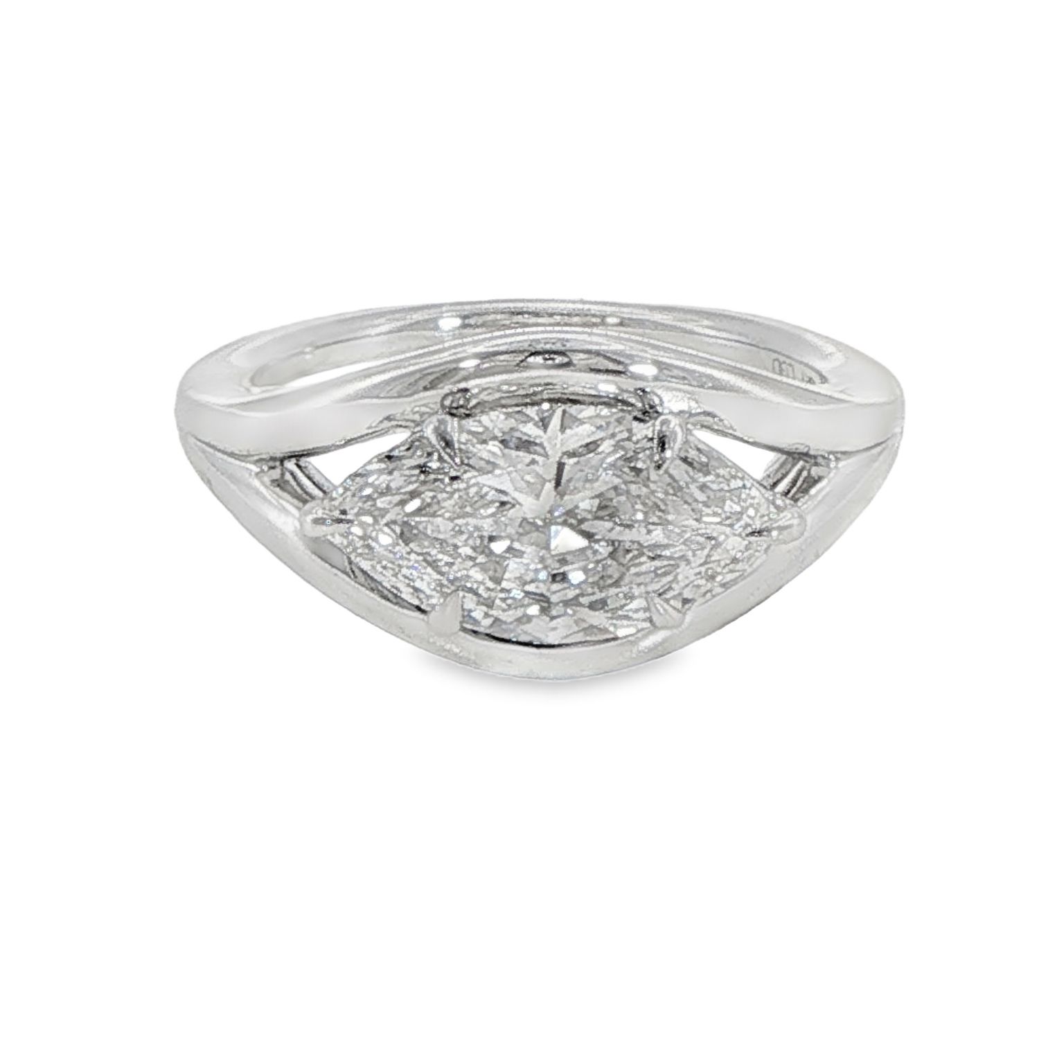 10k YG 2.20ctw Lab Diamond Marquise Engagement Ring