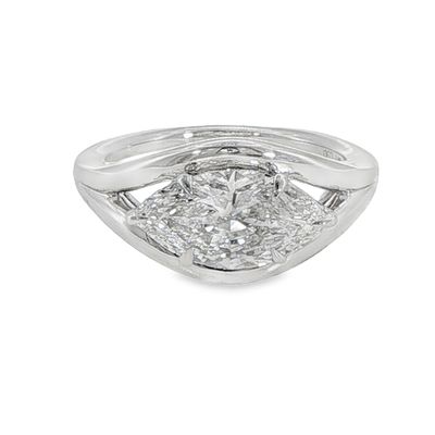 10k YG 2.20ctw Lab Diamond Marquise Engagement Ring