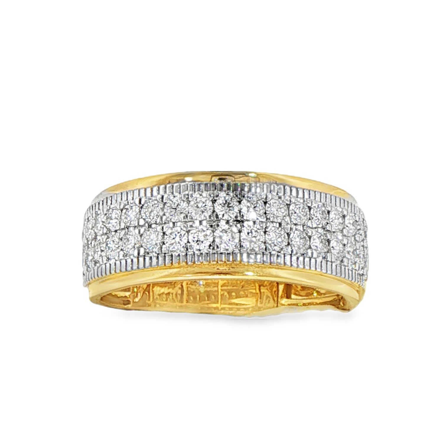 10k YG 1.00ctw Lab Diamond Men's Ring