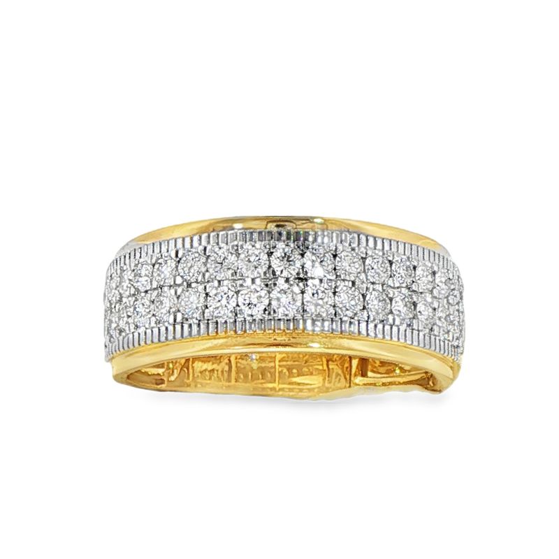 10k YG 1.00ctw Lab Diamond Men's Ring