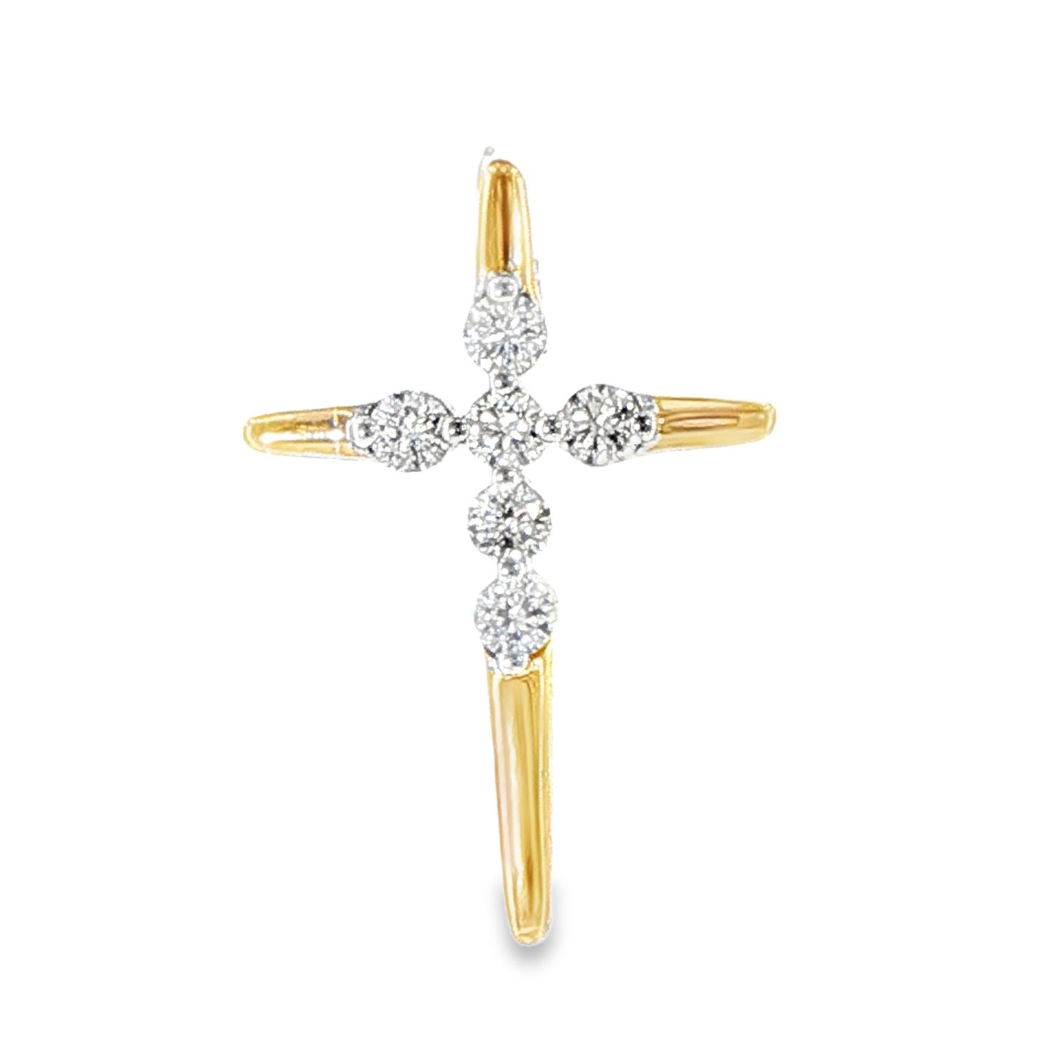10k YG 0.33ctw Lab Diamond Cross Pendant