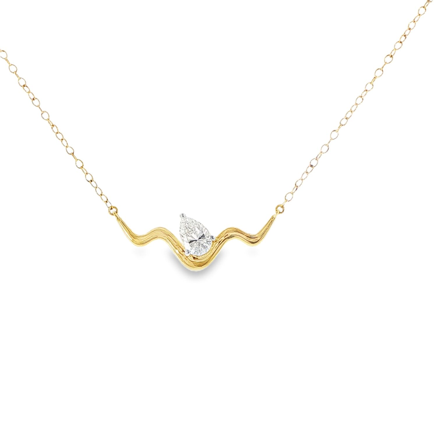 10k YG 0.50ctw Lab Diamond Necklace 18"