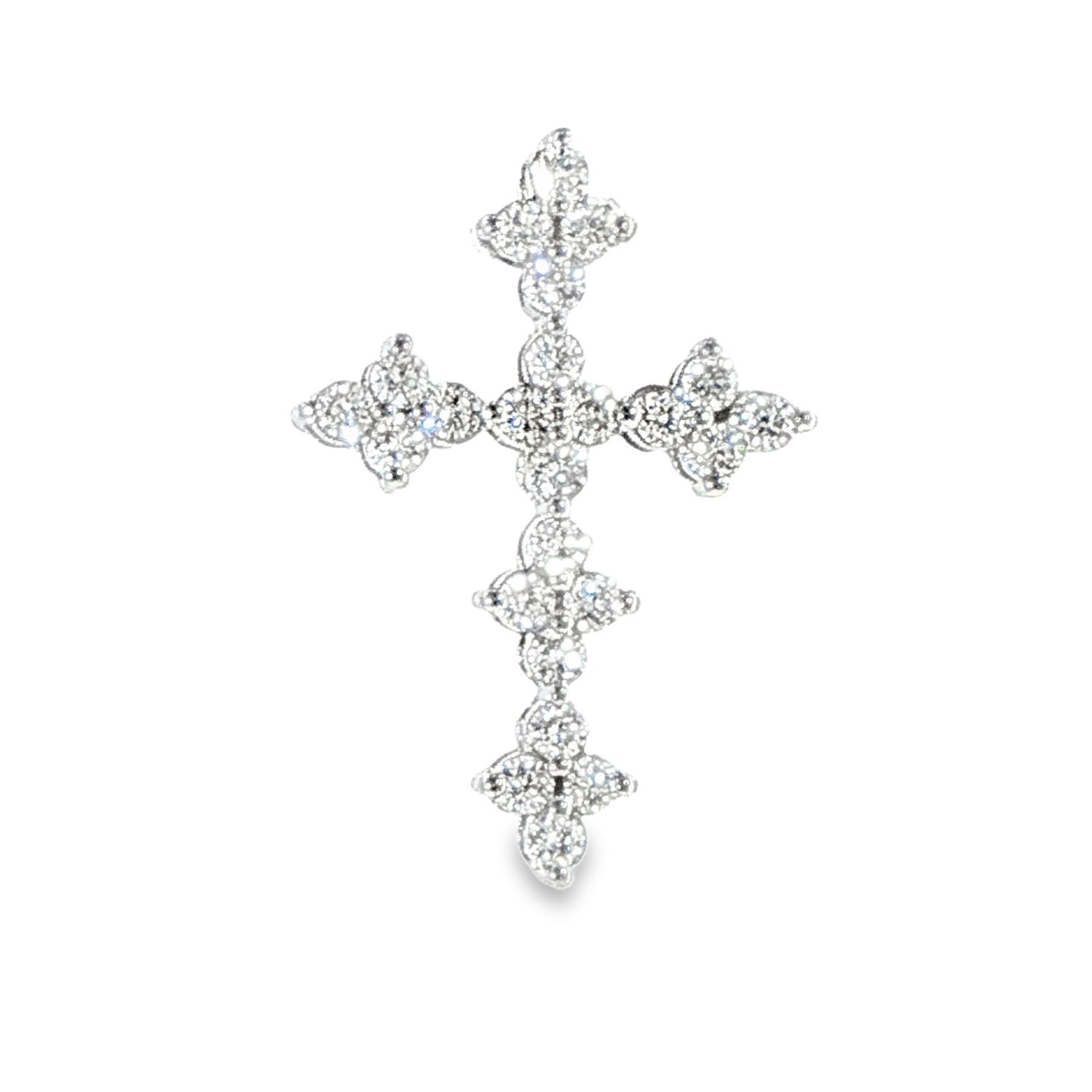 10k WG 0.50ctw Lab Diamond Cross Pendant