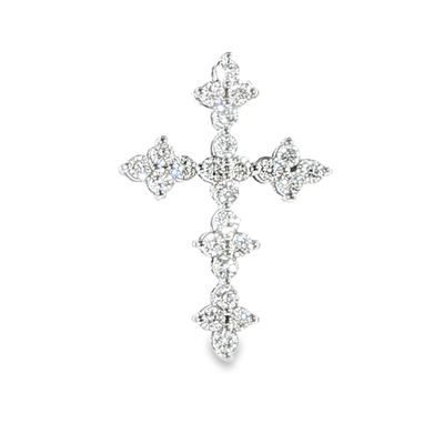 10k WG 0.50ctw Lab Diamond Cross Pendant