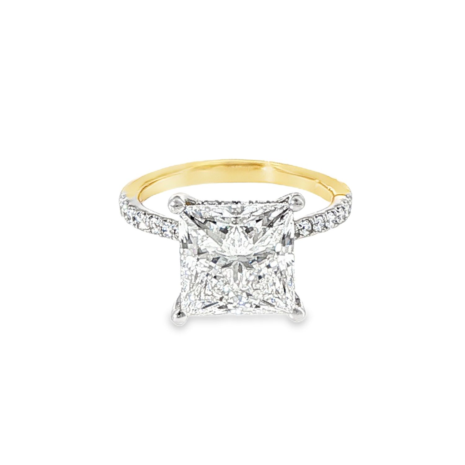 14k 5.40ctw Princess Lab Diamond Engagement Ring