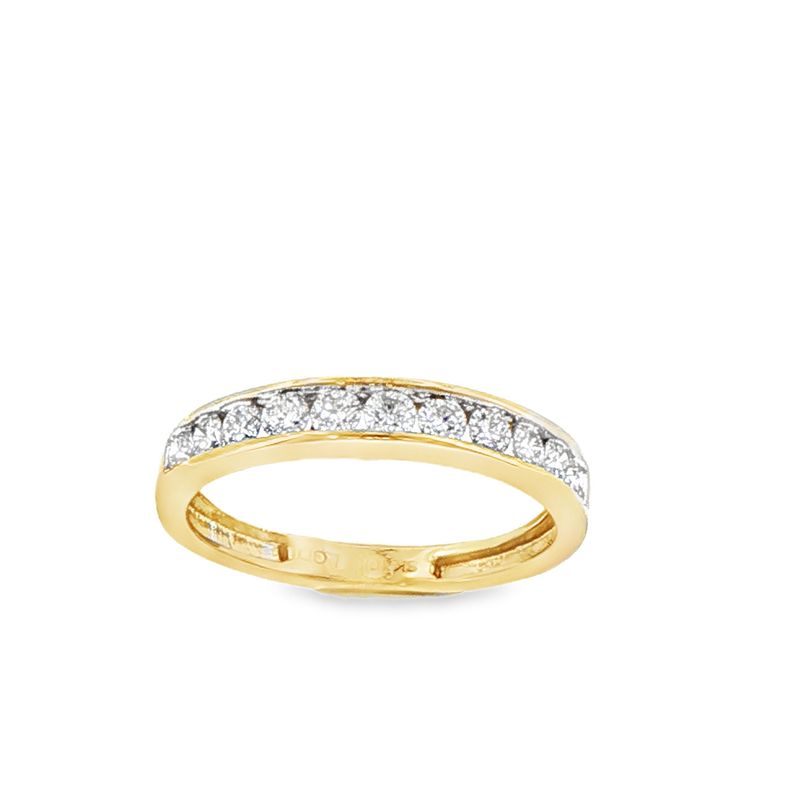 10k YG 0.50ctw Lab Diamond Band Channel Set