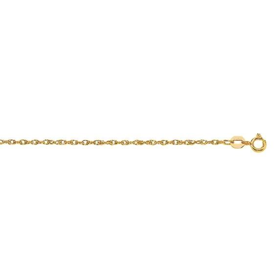 10k Gold 0.95mm Rope Chain 18", Color: Yellow Gold