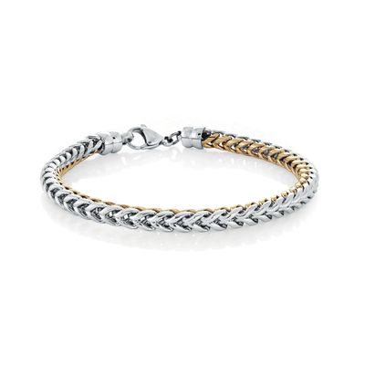 Round Franco 2Tone Bracelet 5mm, 8"