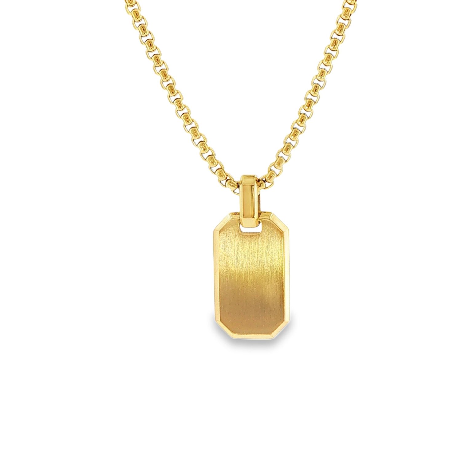 Gold Stainless DogTag Polished 20"