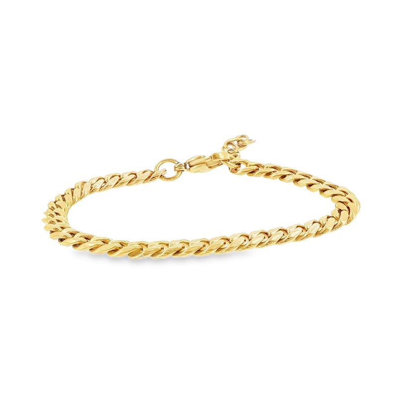 Gold Stainless 4.6mm Curb Chain Bracelet