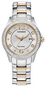 Citizen Crystal Silver / Gold Tone Eco Drive