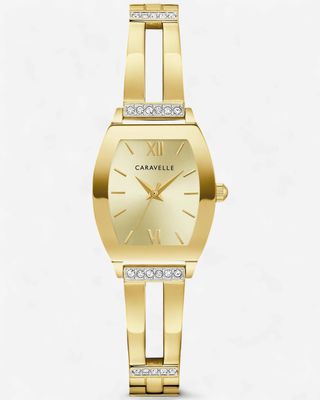 Caravelle Gold-Tone Modern Crystal Ladies Watch