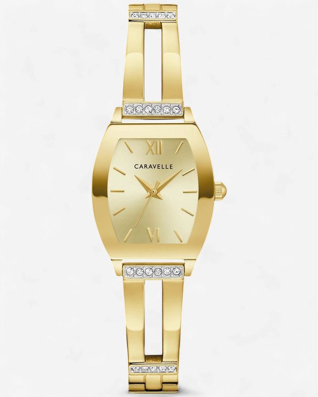 Caravelle Gold-Tone Modern Crystal Ladies Watch Caravelle Gold-Tone Modern Crystal Ladies Watch