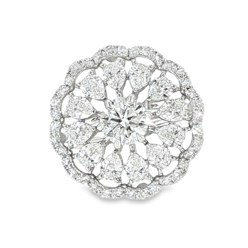 10k WG 3.35ctw Lab Diamond Fashion Ring