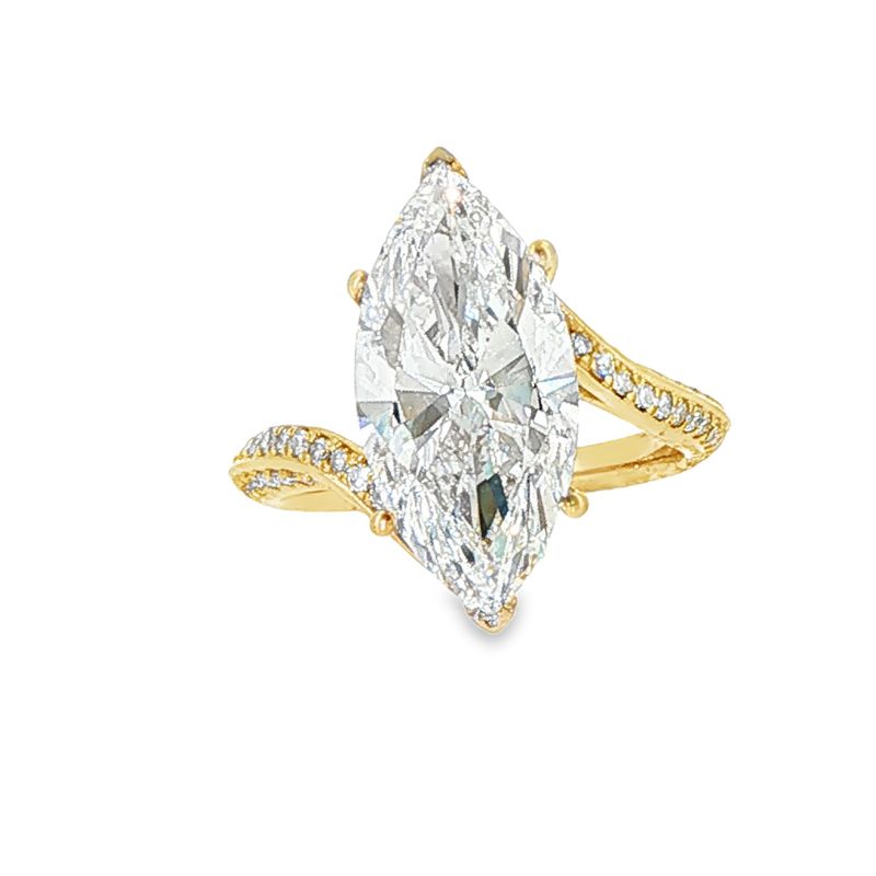 14k YG 5.70ctw Lab Diamond Engagement Ring