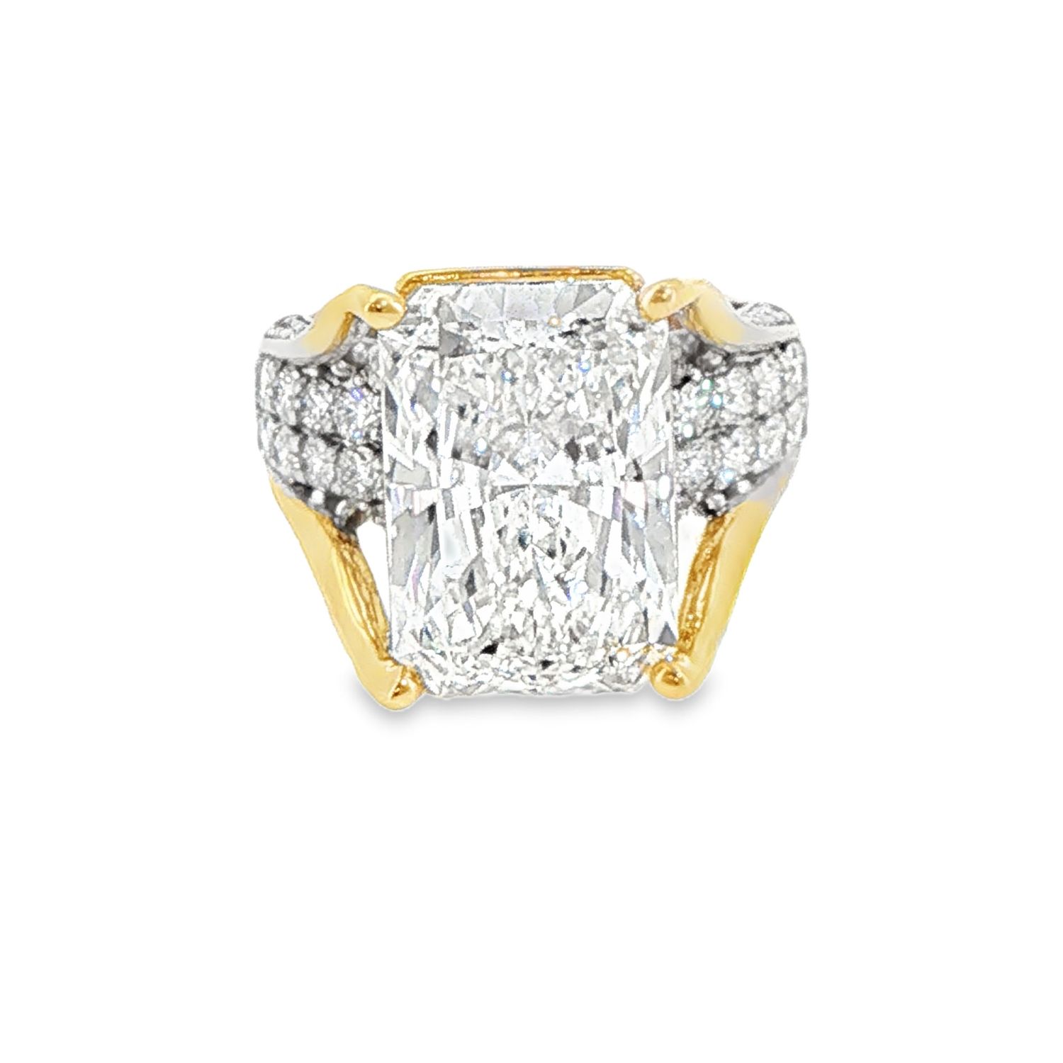 14k YG 12.00ctw Lab Diamond Engagement