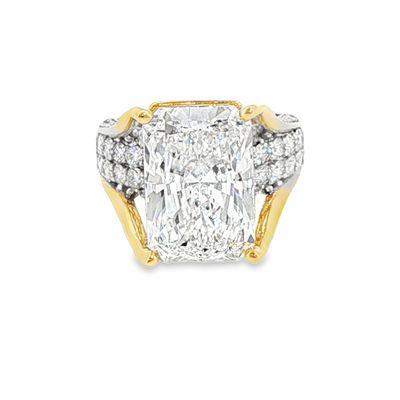 14k YG 12.00ctw Lab Diamond Engagement