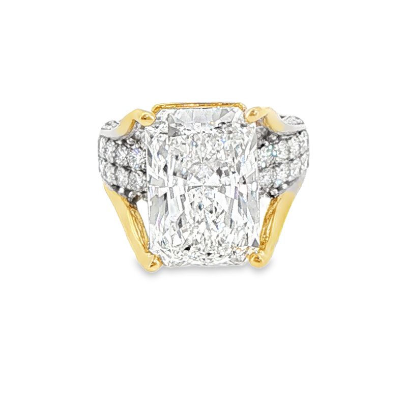 14k YG 12.00ctw Lab Diamond Engagement