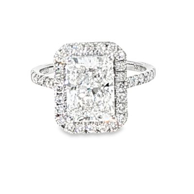 14k WG 3.50ctw Radiant Diamond Engagement Ring