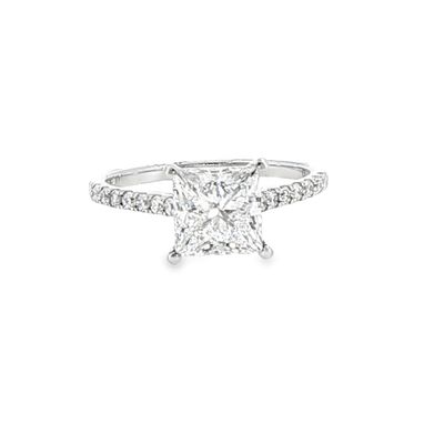 14k WG 2.20ctw Princess Lab Diamond Engagement Ring