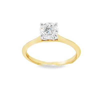 10k YG 1.00ct Round Solitaire LGD Engagement Ring