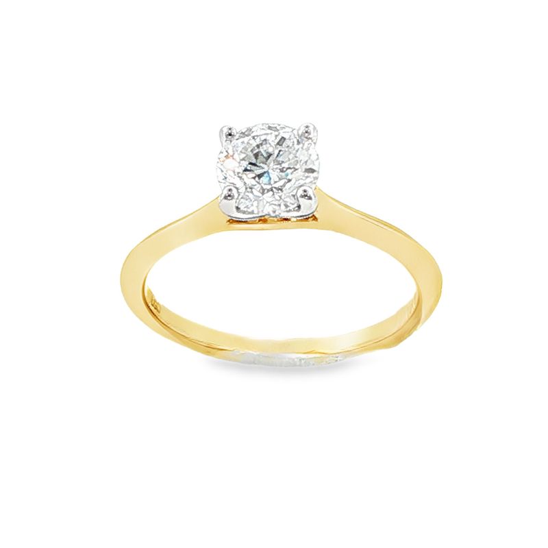 10k YG 1.00ct Round Solitaire LGD Engagement Ring