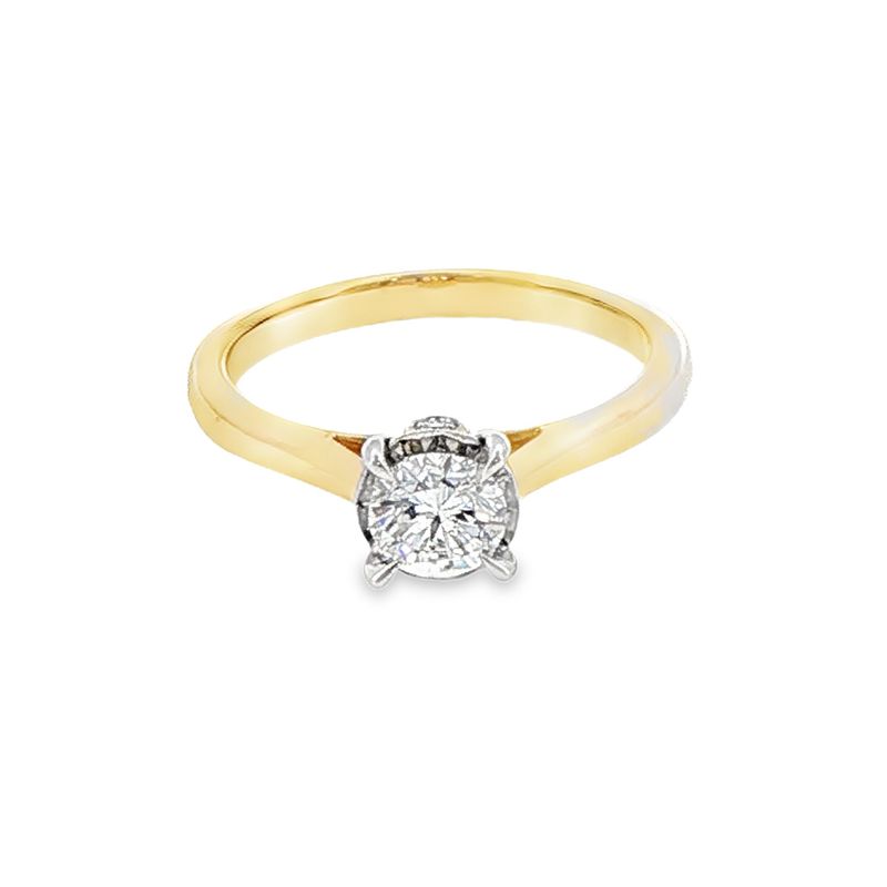 10k YG 0.50ct Lab Diamond Round Solitaire Ring