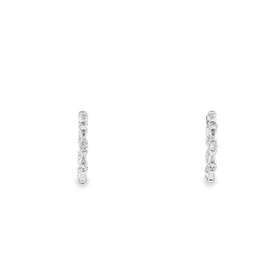 10k WG 1.00ctw Lab Diamond Hoop Earrings