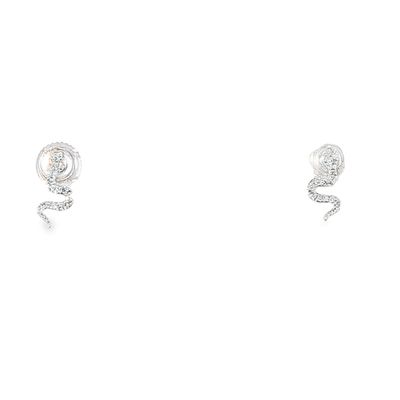 10k Gold Lab Diamond Snake Stud Earrings