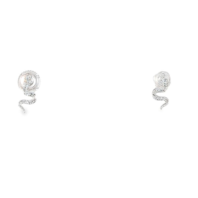 10k Gold Lab Diamond Snake Stud Earrings
