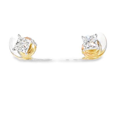 10k YG 0.50ct Lab Diamond Princess Cut Stud Earrings