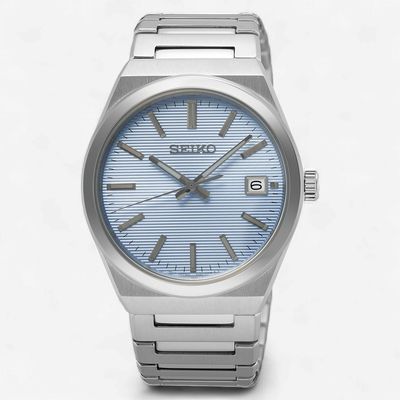 Seiko Essentials SS Quartz Light Blue Dial Watch Seiko Essentials SS Quartz Light Blue Dial Watch