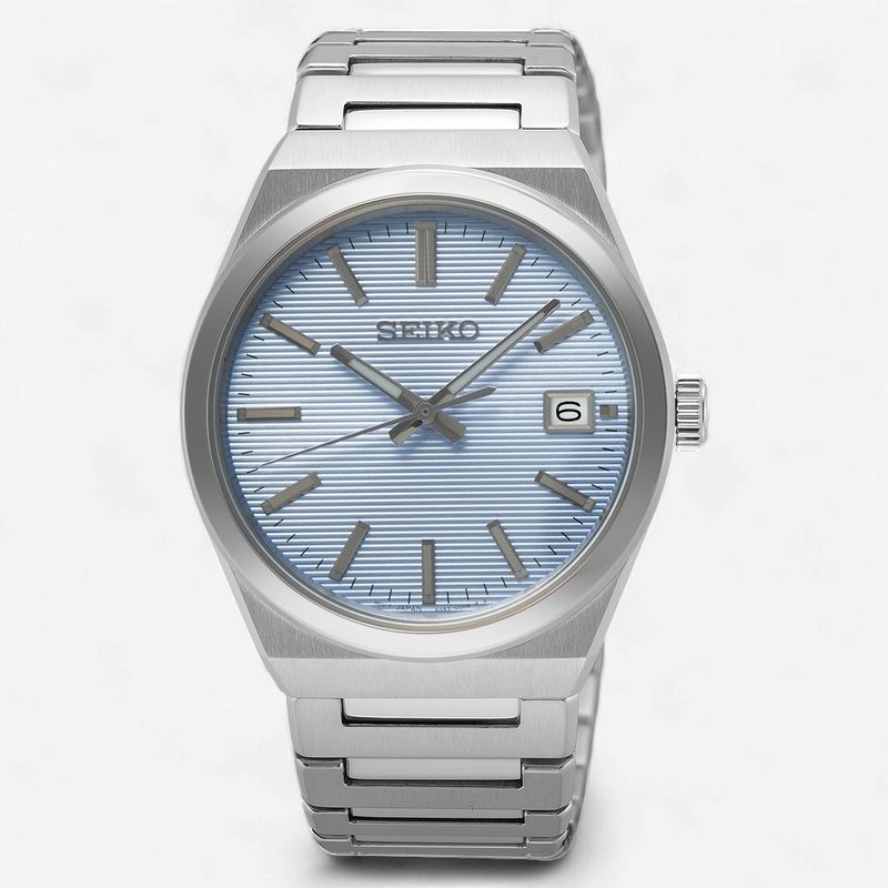 Seiko Essentials SS Quartz Light Blue Dial Watch
