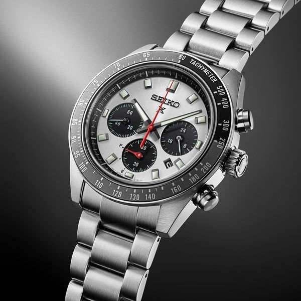 Seiko Prospex Speedtimer Solar Chronograph Silver Dial Men's Watch