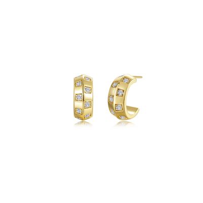 GPSS 0.66ctw Simulated Diamond Barrel-Style C-Hoop